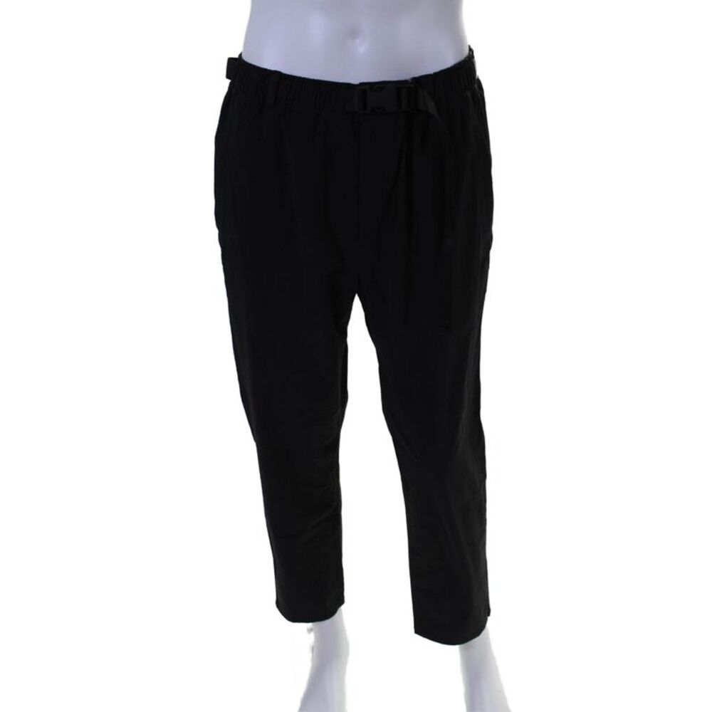 Jason Scott Mens Zipper Fly Belted Straight Leg Lightweight Pants Black Large